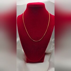 Dainty Gold Over Sterling Silver 925 Twisted Mariner Link Chain Necklace